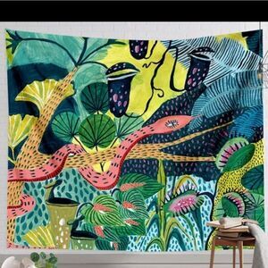 Pink Snake Jungle Tapestry
